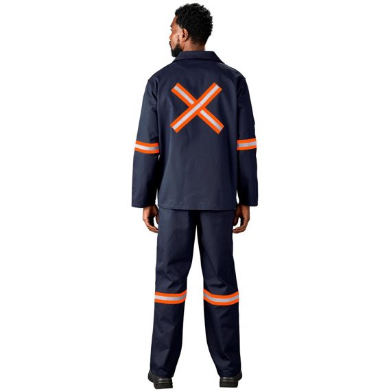 Artisan Premium 100% Cotton Jacket - Reflective Arms & Back - Orange Tape - Image 3