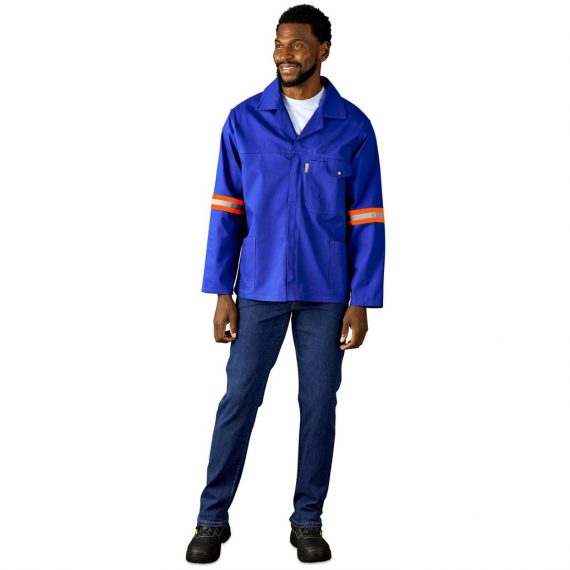 Artisan Premium 100% Cotton Jacket - Reflective Arms & Back - Orange Tape - Image 10