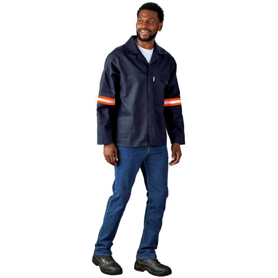 Artisan Premium 100% Cotton Jacket - Reflective Arms & Back - Orange Tape - Image 4